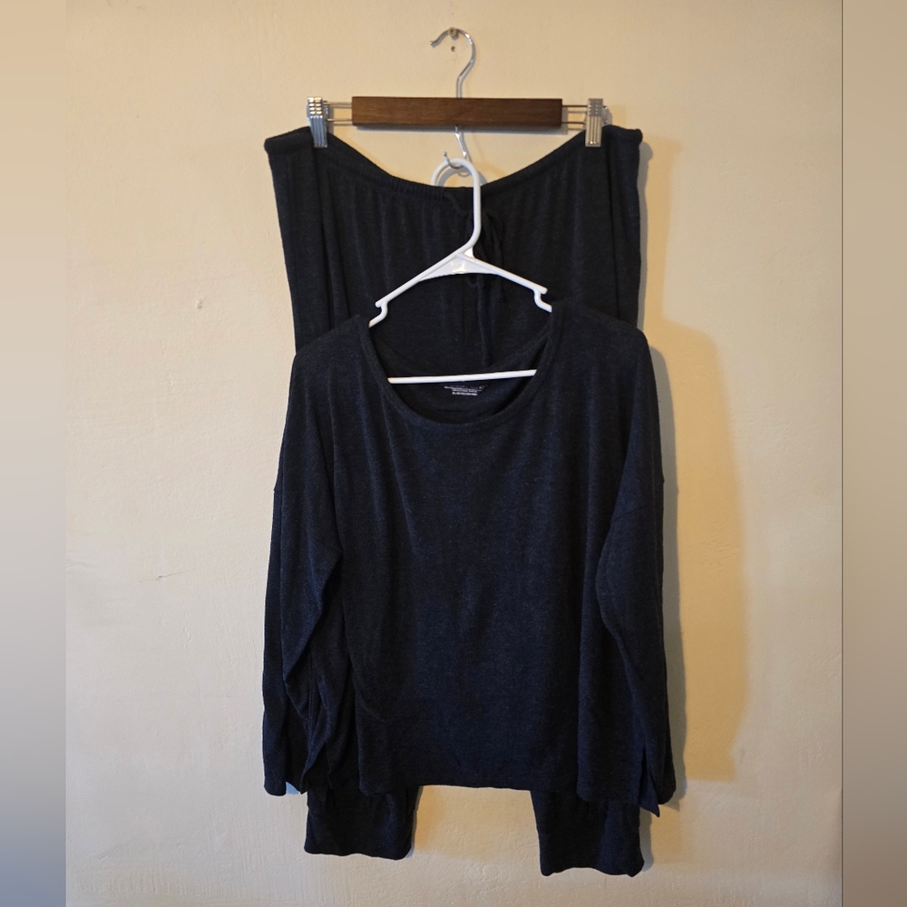 Victoria Secret Xl Dark Grey Cotton Pajama Set